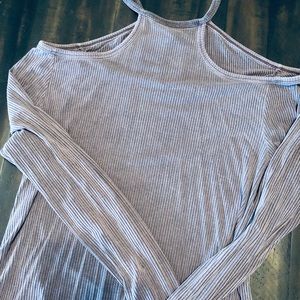 Light weight, soft off the shoulder top